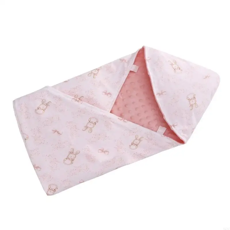 بطانية A5YC قابلة للعكس للرضع بغطاء رأس من نسيج القطن الناعم لحديثي الولادة