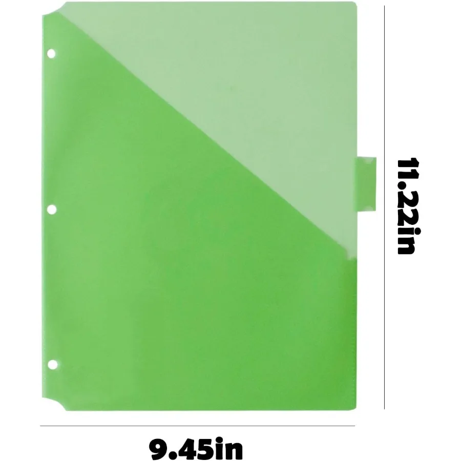 24 Count Divide with Two Pockets Plastic 8 Insertable tabs Divide for 3 Ring Binder Organizer Binder Pockets for Letter Size Pa
