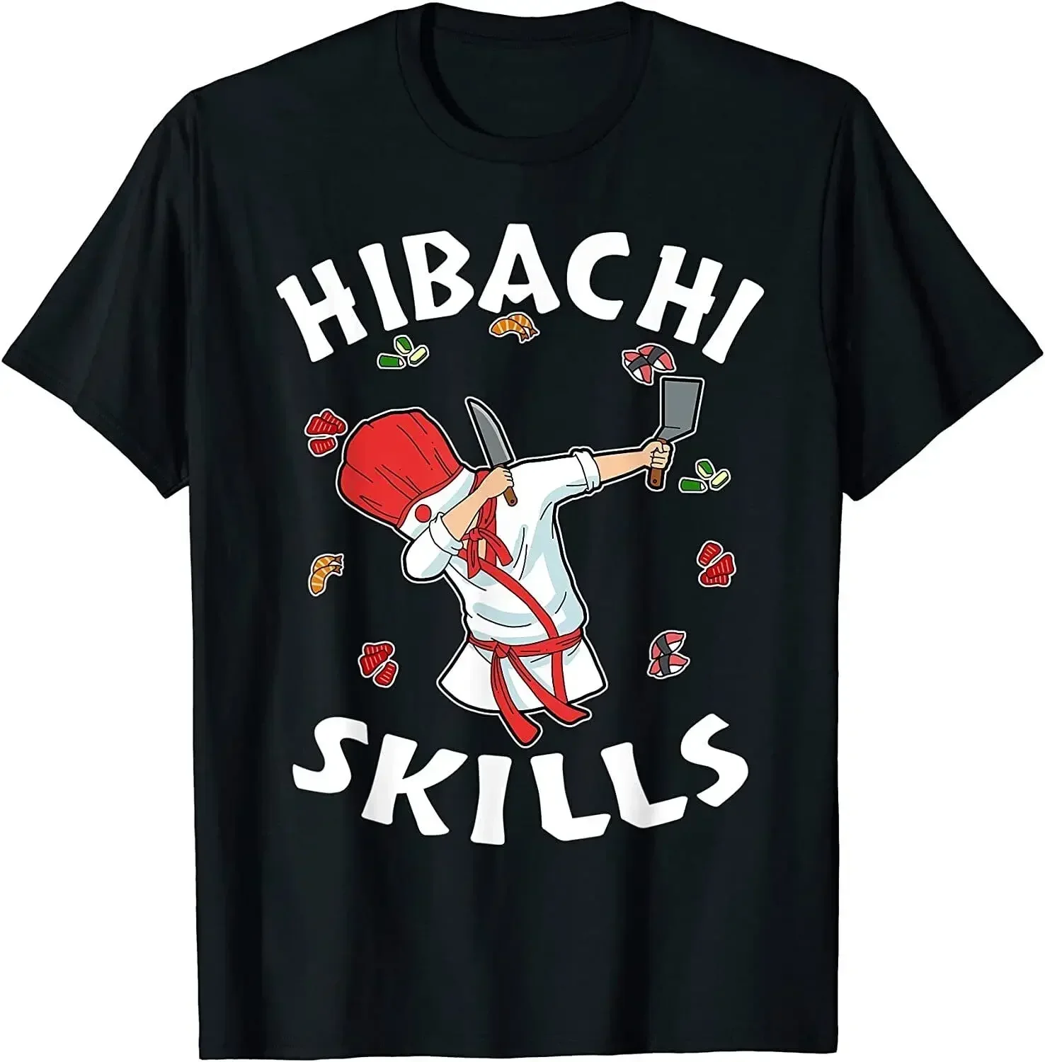 Hibachi Connoisseur Gifts  Chef Costume Vintage Cool Cotton T Shirt Men Casual Tees Tops Dropshipping