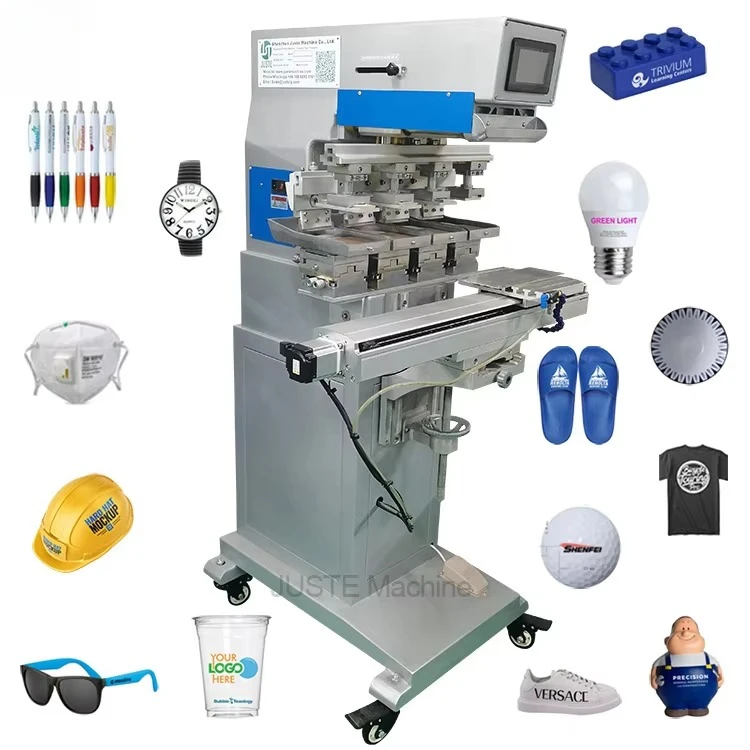 Servo 4 Colour Pad Printer Inkcup Kit Faience Unload Pipette Pad Printing Machine For Shades Footwear Buckets Stick Silicone Pad