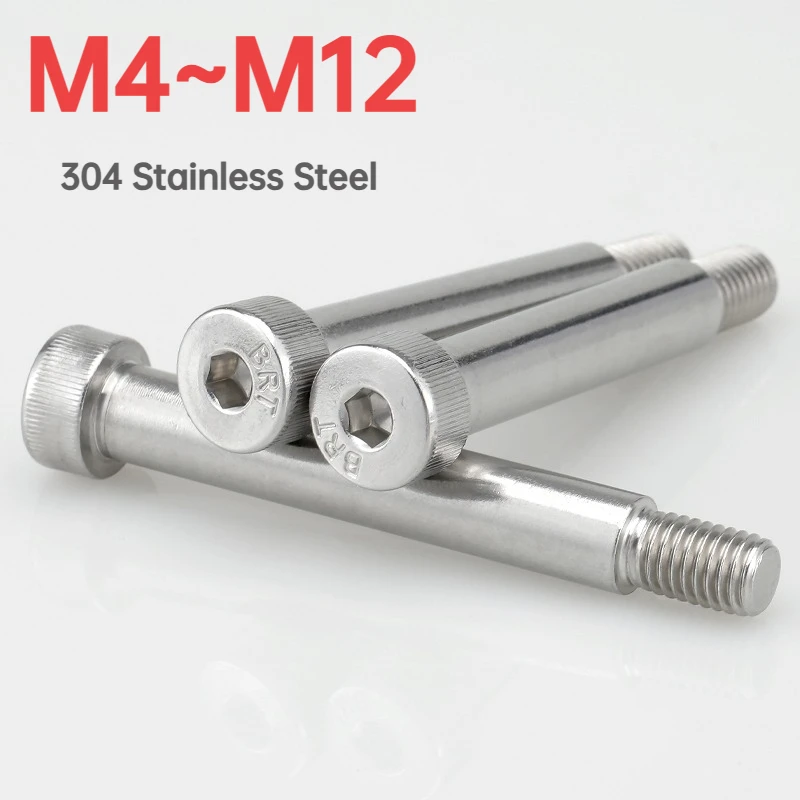 M4M5M6M6.5M8M10M12 304StainlessSteel HexHexagon Socket Knurled Head Roller BearingShoulder Screw Positioned shaft Stripper Bolts