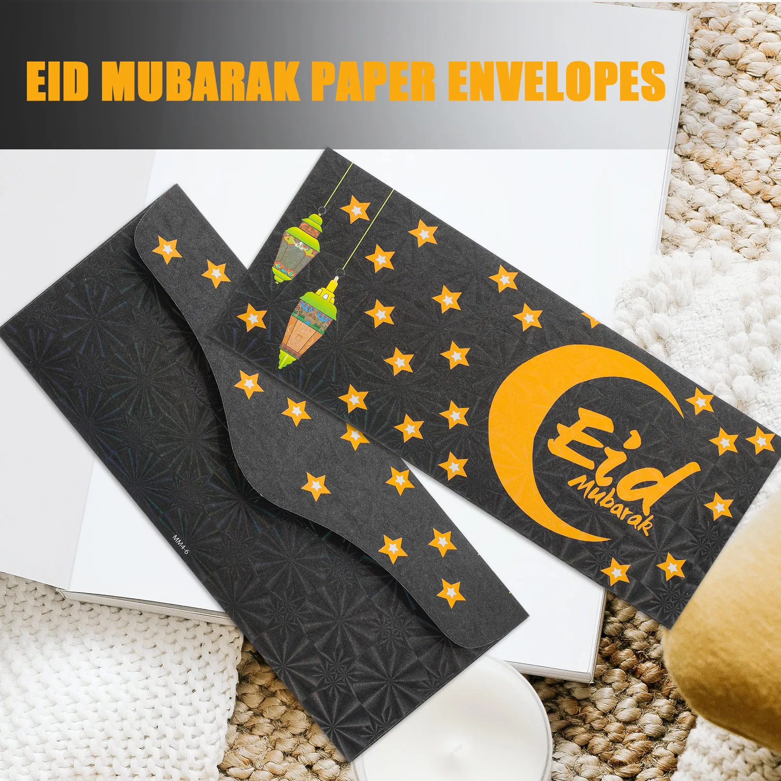 

12Pcs Eid Mubarak Paper Envelopes with Festive Islamic Pattern Elegant Cash Gift Envelopes for Ramadan Eid Celebrations Muslim