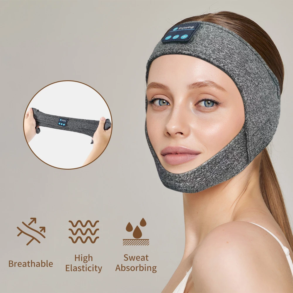 

Anti Snore Chin Strap with Bluetooth Headphones, Adjustable Breathable Stop Snoring Head Band for Men Women Snoring Solution