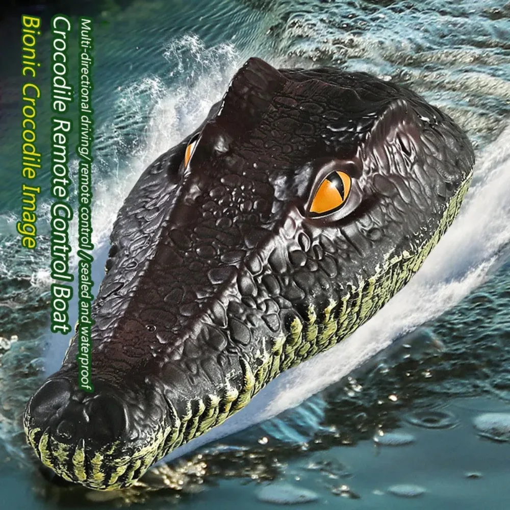 Barco de cocodrilo y serpiente RC de 2,4 GHz, lancha motora de Control remoto de animales impermeable realista, juguete de lago de piscina de alta velocidad para niños y adultos