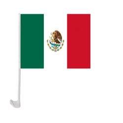 EOODLOVE Mexican car flag 30x45cm Mexican car decoration logo 12x18 inches with plastic flagpole