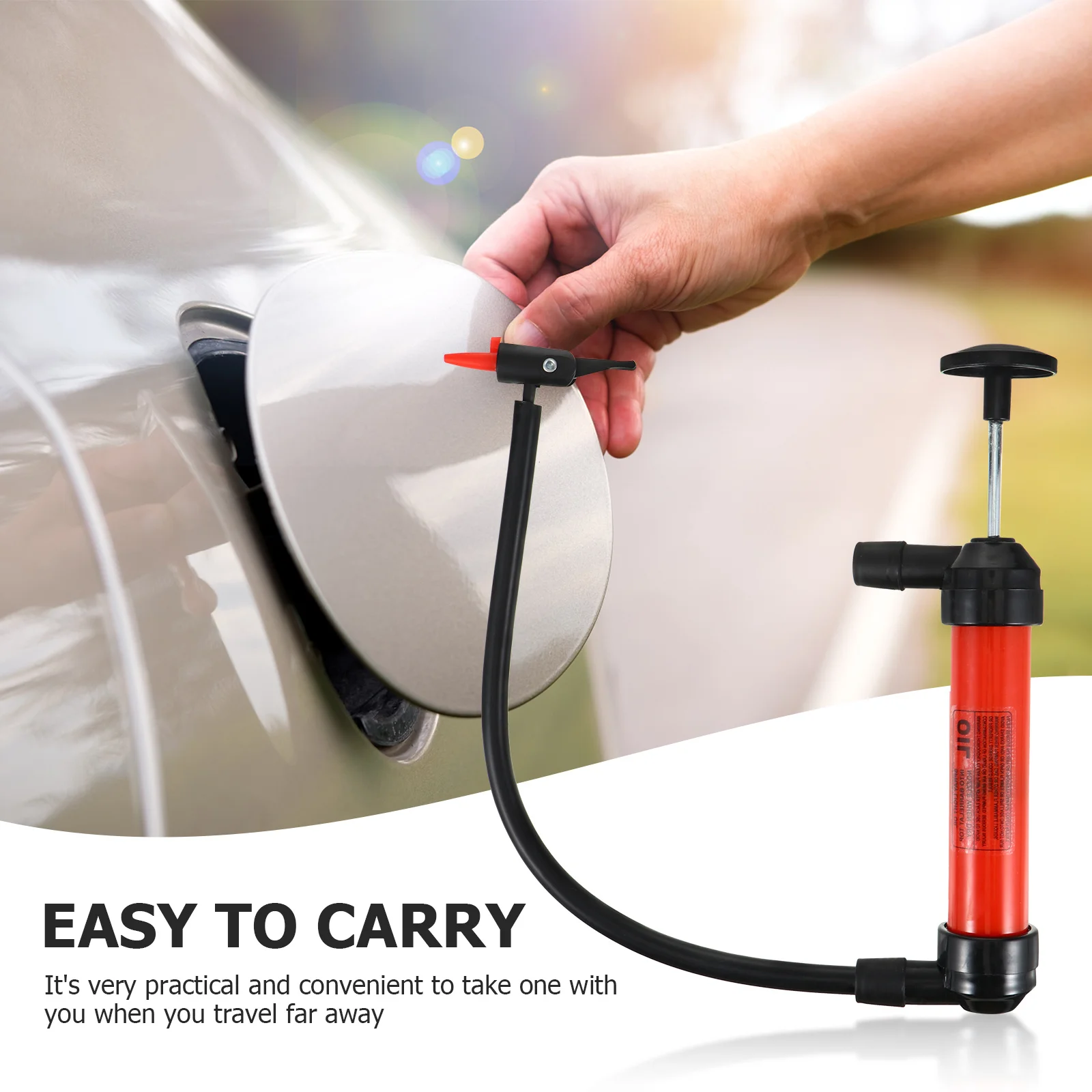 

1Set Multifunctional Manual Fuel Transfer Pump Portable Hand Car Oil Pump Emergency Diesel Transfer Hose Car