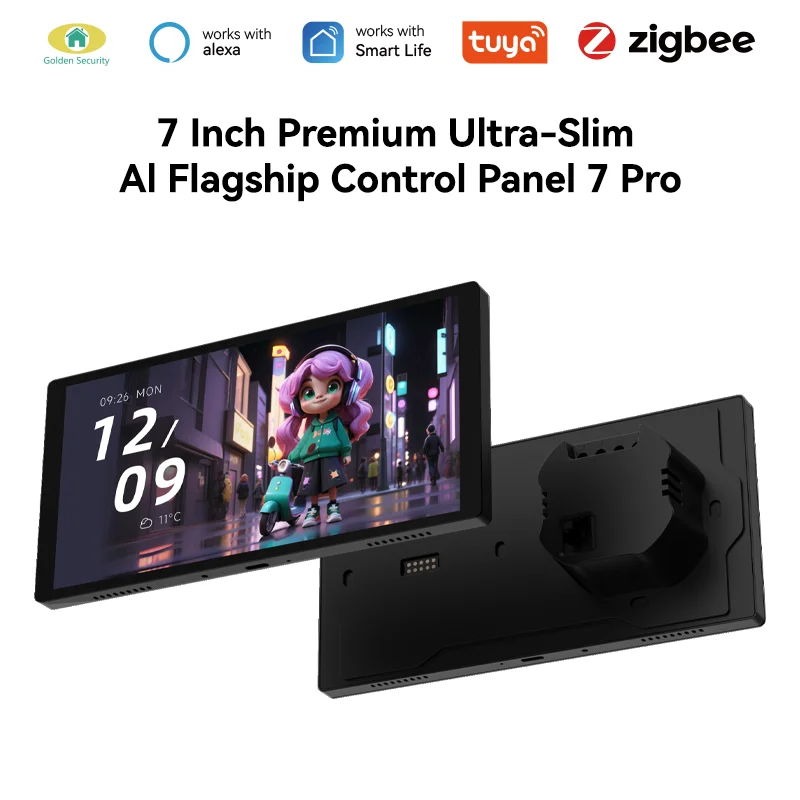 7 Inch New Tuya Smart Life APP Supported Smart Home Control Panel Zigbee Gateway Hub With Built In IR Remote Control Alexa