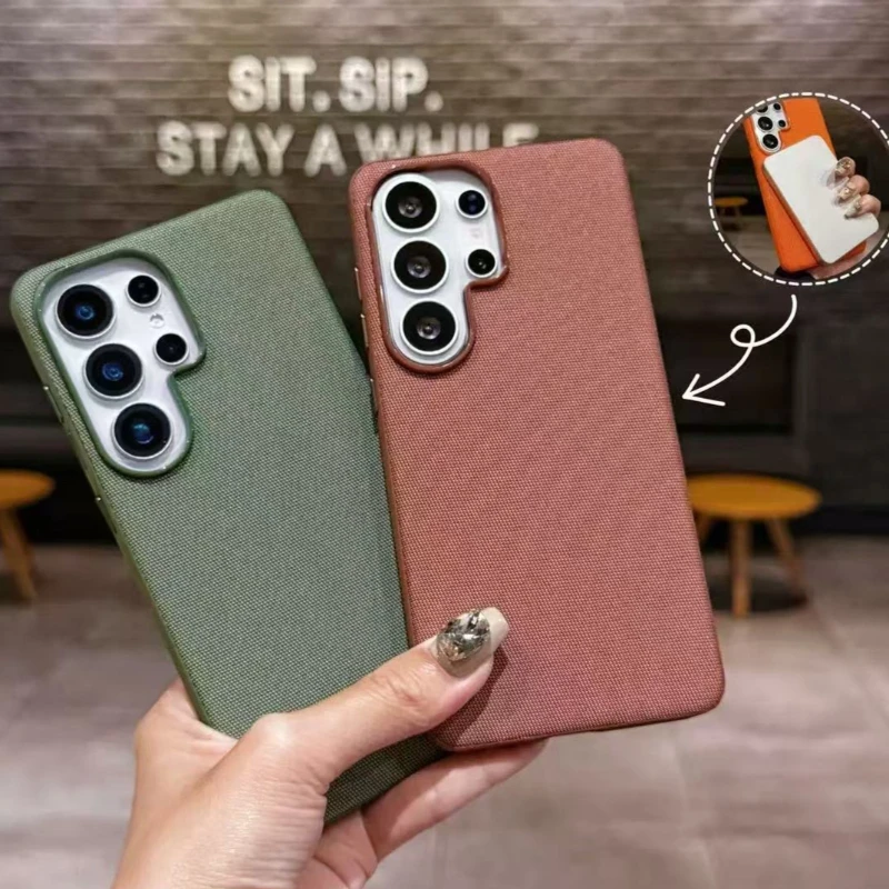 Neue Magnetische TechWoven Hülle für Samsung Galaxy S26 S25 S24 S23 S22 Ultra Plus mit Magsafe Kabelloser Ladetechnologie Gewebte Abdeckung
