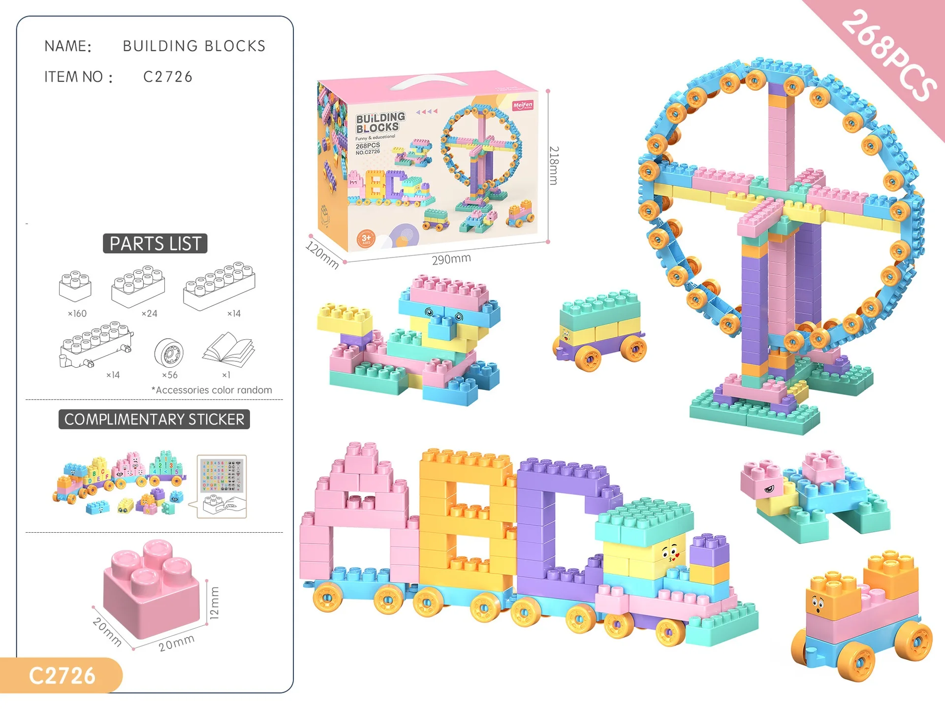 Fun DIY Macaron Color Building Blocks Set For Parent-child Girls To Assemble Puzzle Toys Birthday Christmas Gifts For Kids