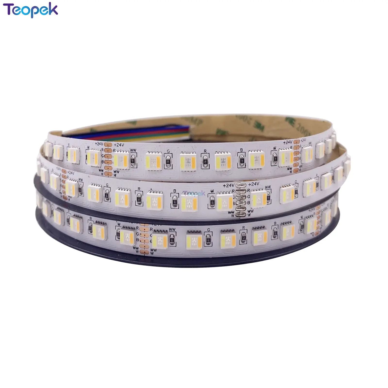 5M 5050 RGBCCT LED Strip 96 112 LEDs/m RGB+CCT 5 IN 1 5050 SMD RGB+White+Warm White RGBCW LED Flexible Tape 12MM PCB DC24V