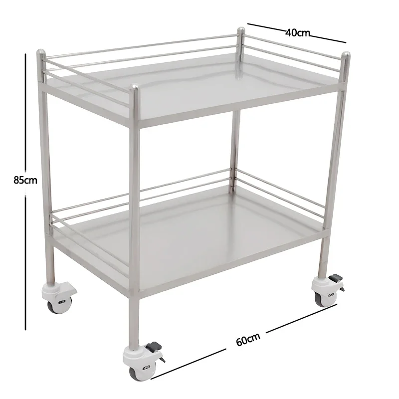 Stainless steel medical instrument cart Operating room instrument cart Laboratory trolley Silent fence