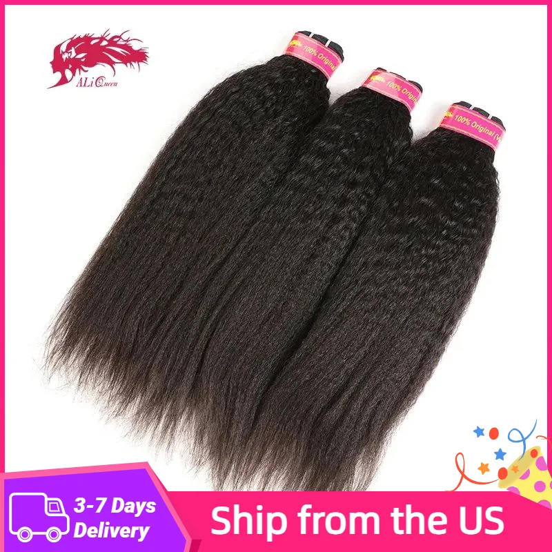 

Ship from usa Brazilian Raw Virgin 3Pcs Yaki Straight Human Hair Bundles Hair Weaving Natural Color 14"-24" One Donor Hair Weft