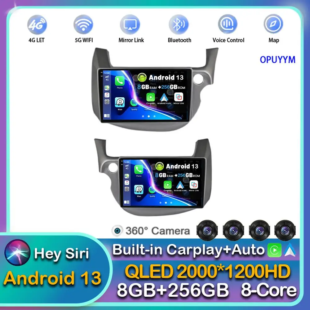 

Android 13 Carplay Auto WIFI+4G For Honda Fit Jazz 2007-2013 Car Radio Multimedia Video Player GPS Stereo Dsp 2DIN DVD Head Unit