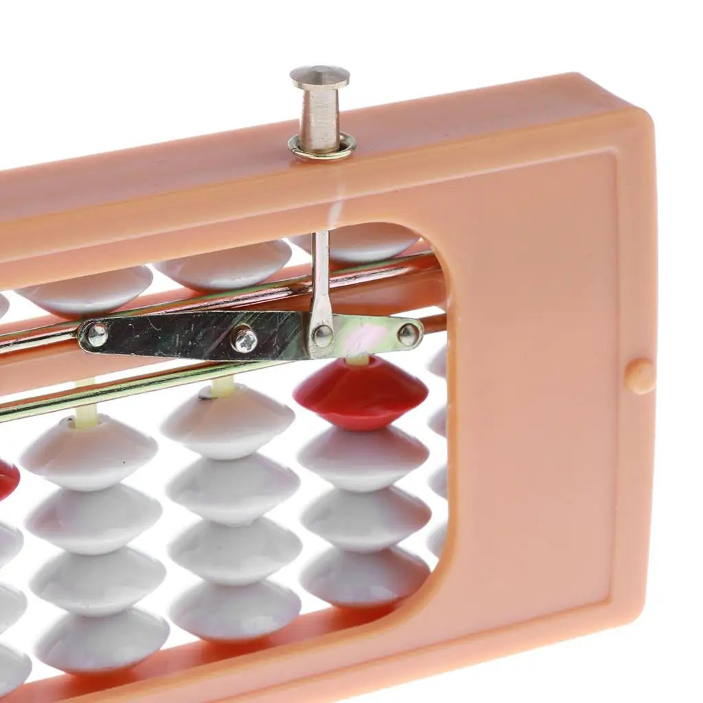 Japanese Soroban Style 13 Rods 5 Beads Plastic Abacus Arithmetic Math Ancient Calculator Number Counting Toy Orange
