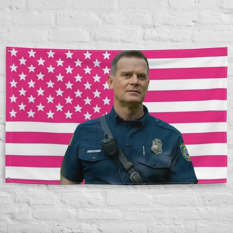 9-1-1 Bobby N-Nash Pink American Flag Garage Decoration for Bedroom Stuff Wall Art Tapestry Outdoor Decor Custom Flags Flaga