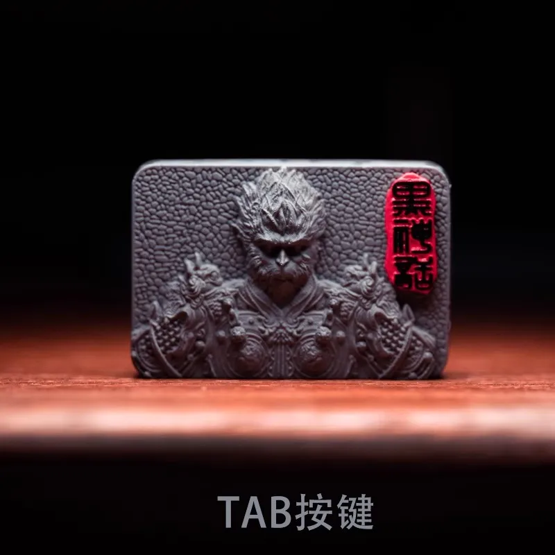 1-teilige mechanische Tastatur, 1,5 HE, 1,5 x Tab-Tastenkappe, handgefertigtes Harz, dunkelgraue Tastenkappe, schwarzer Mythos, Wukong-Tastenkappen für MX-Schalter