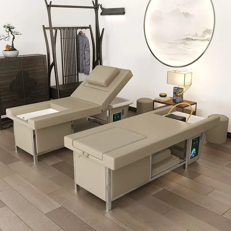 Salon Hair Washing Massage Bed Thai Therapy Head Treatment Head Spa Shampoo Bed With Sink