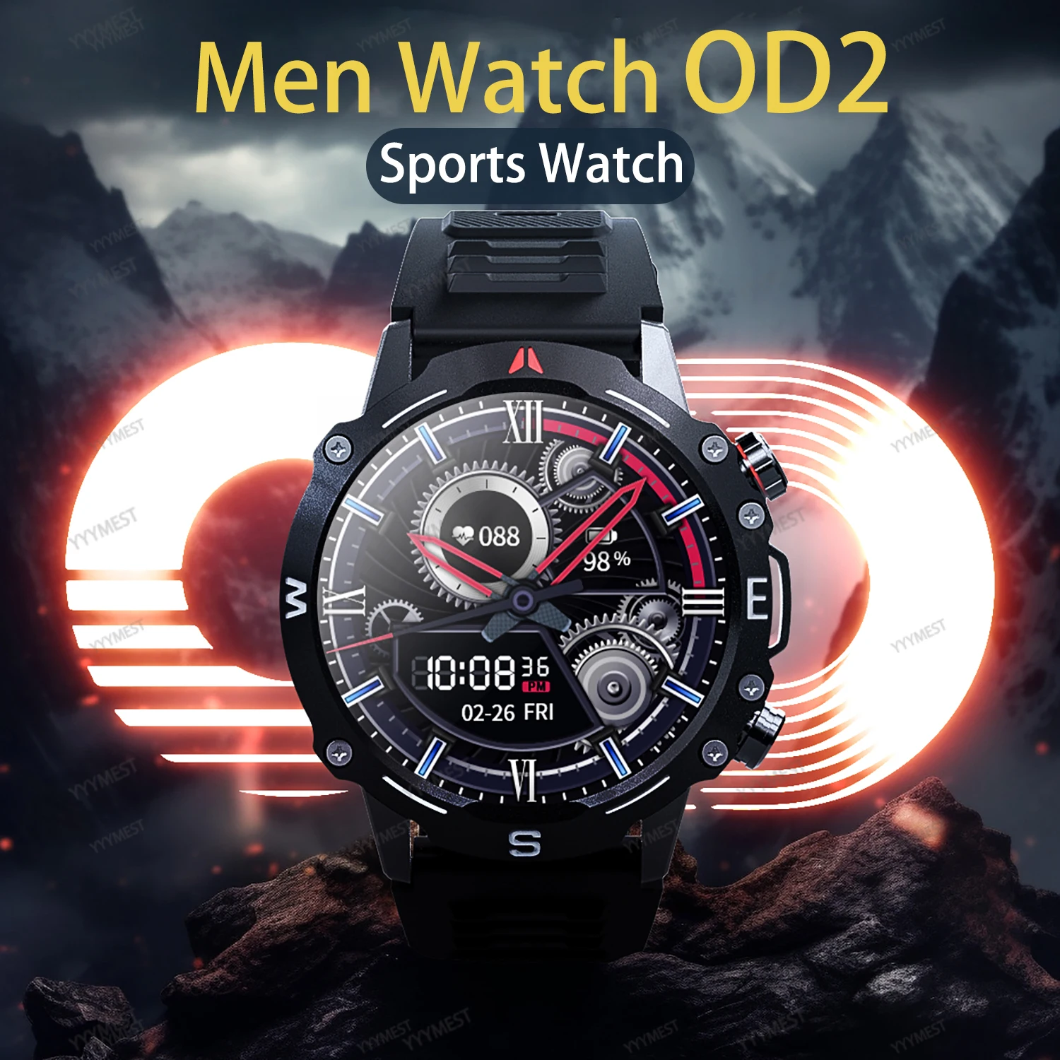 

2025 мужские умные часы, компас, GPS, трек движения, NFC, погода, искусственный голосовой помощник, 159, спортивные режимы, 1,5 дюйма, часы для приключений на открытом воздухе