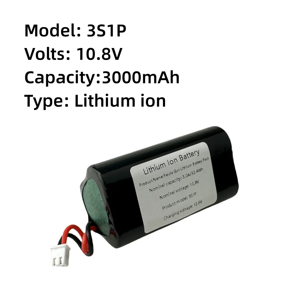 3S1P 10.8V 3000mAH 18650 Rechargeable Lithium-Ion Batteries,for Fascia Gun Massage Gun