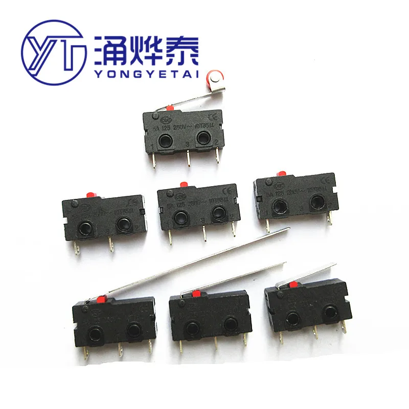 Free shipping 10PCS KW12 stroke limit switch contact button KW11-3Z-2 micro switch straight handle 3pin 5A 125V250V