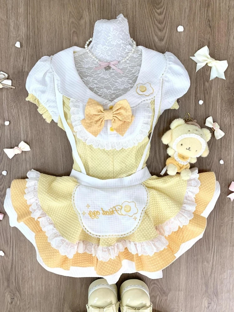 

Летняя японская кавайная форма, французские элегантные женские комплекты, шикарный стиль Лолиты Y2k, эстетический корейский модный дизайн, вечерние женские комплекты