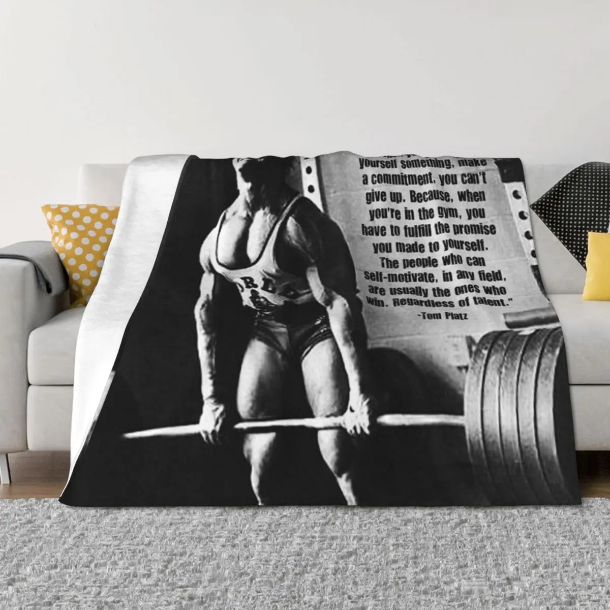 

Bodybuilding And Fitness Inspirational Quote And Saying Throw Blanket Warm Cute Plaid sofa bed Blankets