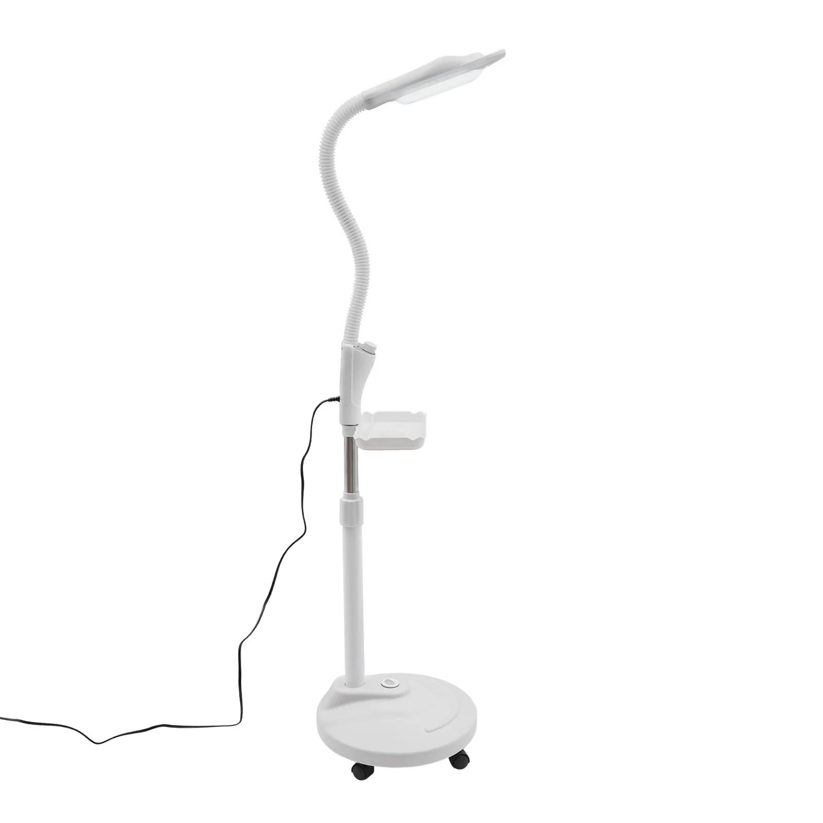 مصباح مكبر 16X بعجلات، مصباح LED قابل للتعديل لارتفاع الضوء، مصباح قائم على الأرض 110 فولت 58 وات لغرفة نوم صالون السبا #4