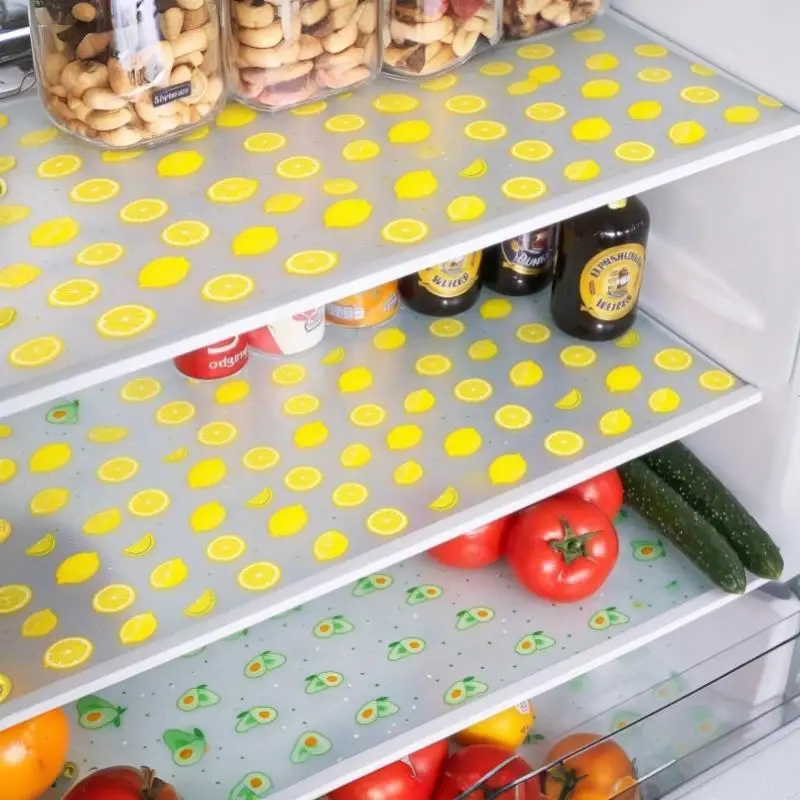 Lemon Gravel Pattern Refrigerator Liner Anti-slip Waterproof Easy Clean Placemat