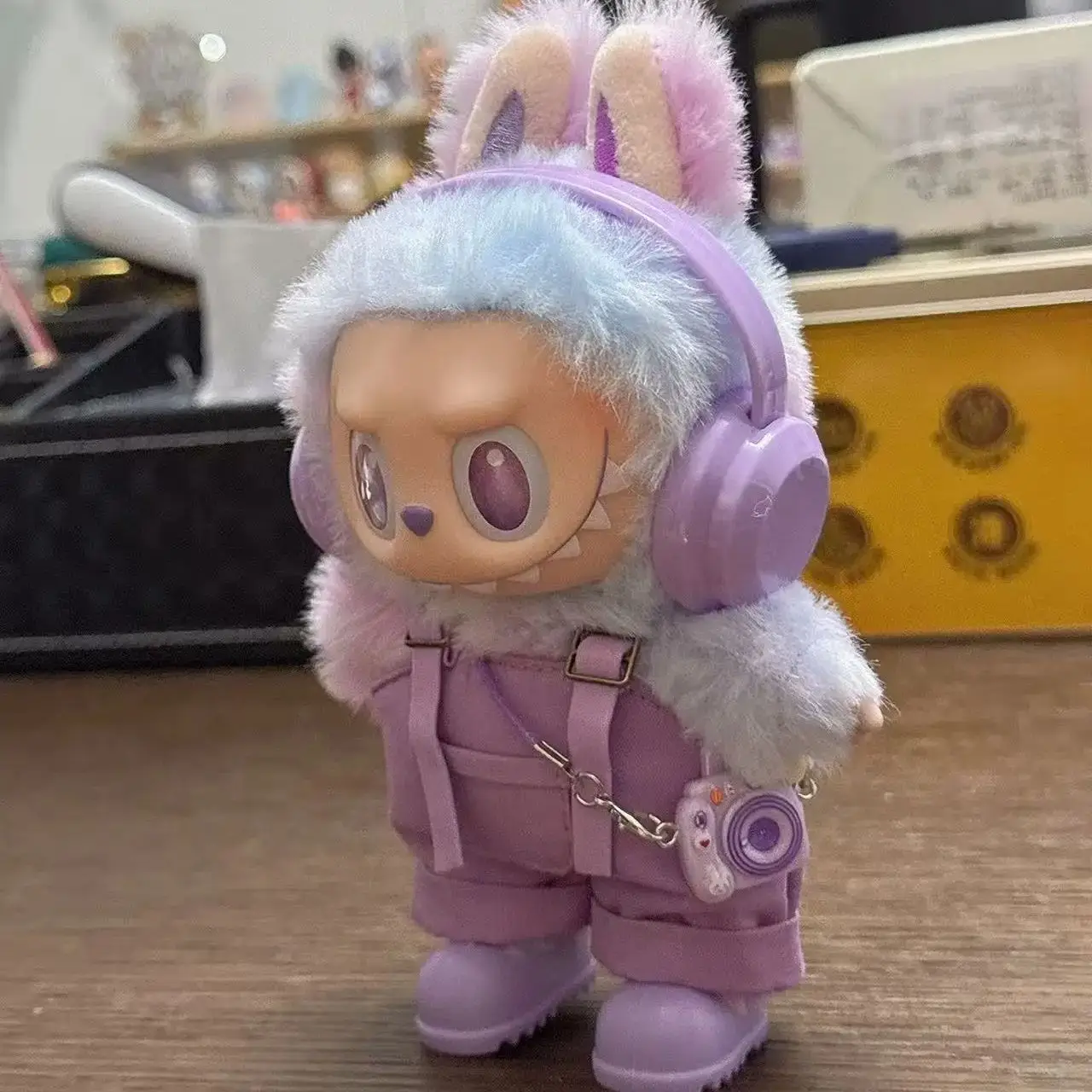 

Для 15/17 см одежда Labubu Macaron модный наряд погоны брюки наушники фотоаппараты обувь Labubu 3,0 DIY подарочные аксессуары