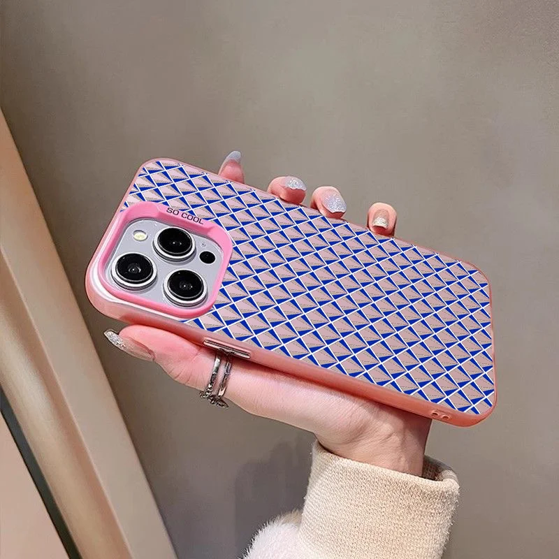 Geometric Patterns Fashionable Cartoon Illustration Niche Phone Case For iPhone 16 Pro Max 15 Plus 14 13 12 11 XR X XS 8 7 Cover