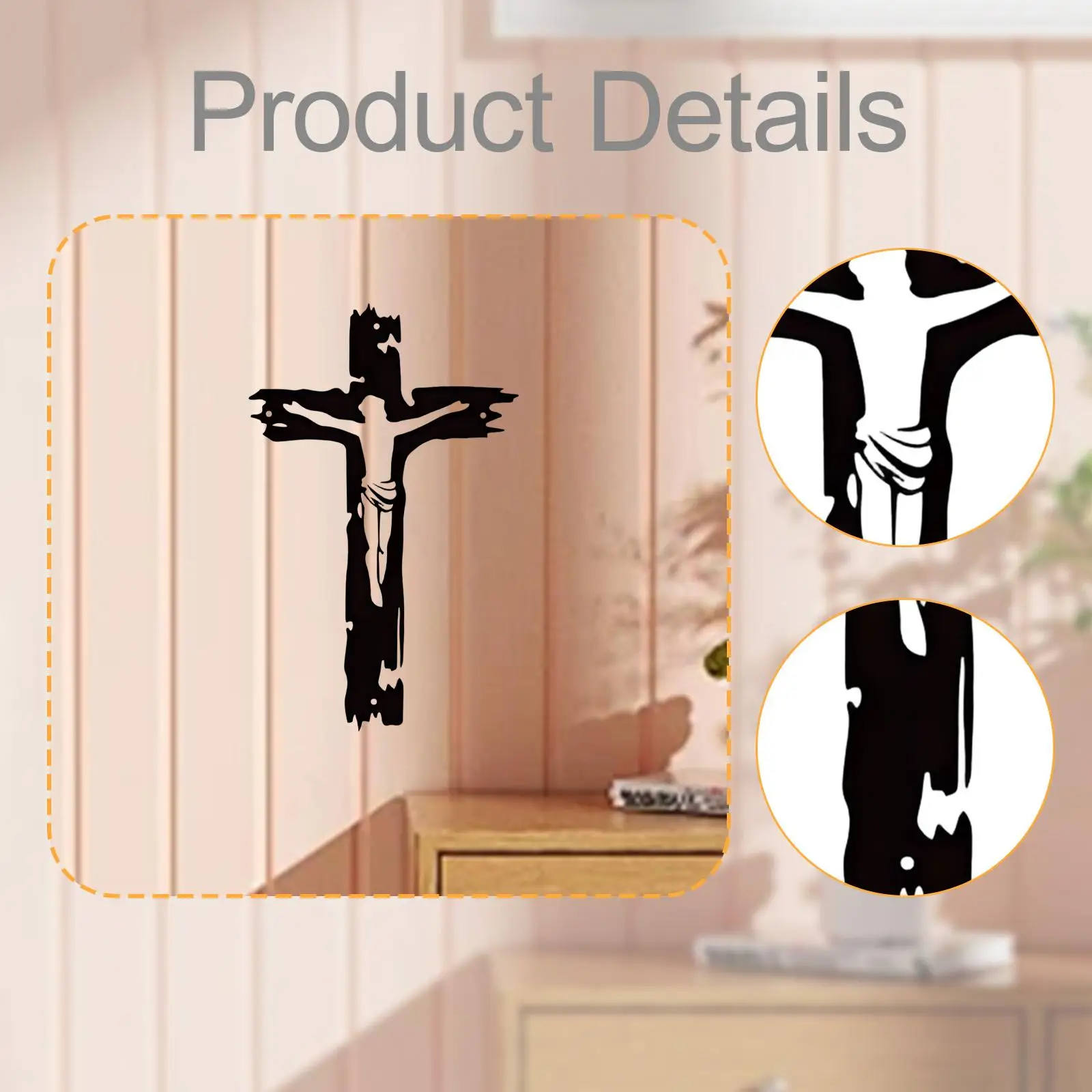 Artistic Cross Wall Decor Iron Vintage Metal Wall Art for Room Home Decoration Ornaments for Bedroom and Hall