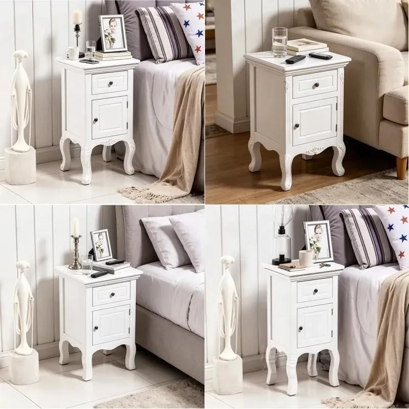 High Quality Solid Wood Modern Space Saving Bedside Table Bedroom Living Room Locker Factory Direct Sales
