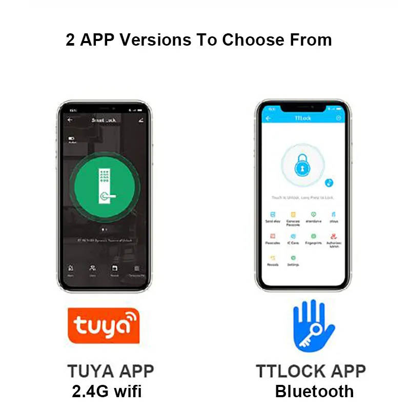 Tuya Smart Wifi Smart Life APP Or TTLOCK App Entrance door lock Serrure Intelligente Fechadura Digital Fingerprint Handle Lock