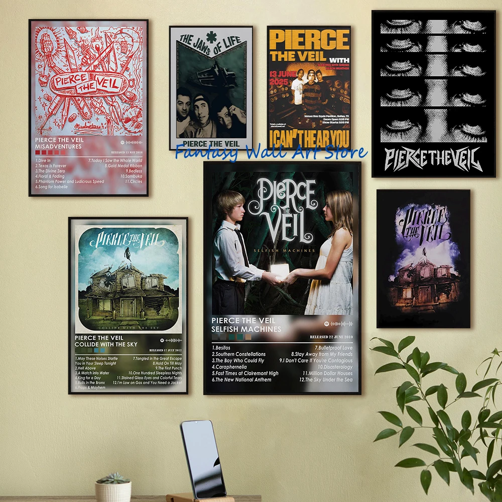 Pierce The Veil Band Music Albums Collide with The Sky Selfish Machines Music Covers Poster Canvas Painting Wall Pictures Decor