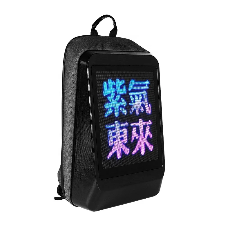 Crelander 2021 New High Quality Bluetooth Smart HD High Resolution Display Screen Display Black LED Backpack For Men