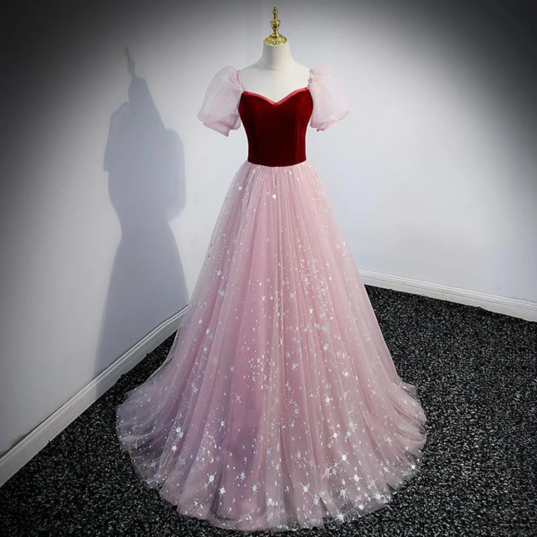 

Prom Dress Adult Evening Dress A-Line V-Neck Floor-Length Gown