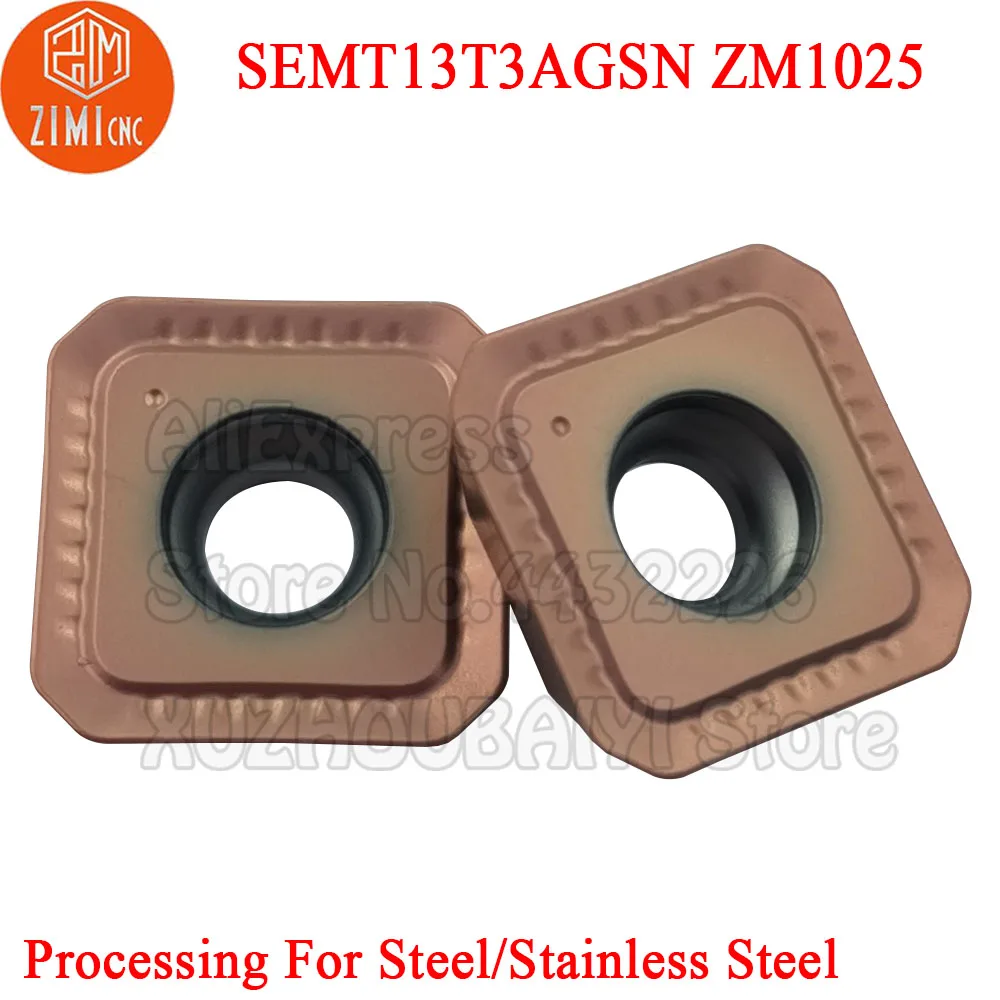 

10pcs SEMT13T3AGSN ZM1025 SEMT13T3 AGSN SEMT 13T3 AGSN Carbide Milling Inserts Turning Tools CNC Cutter Mill Cutting Blade