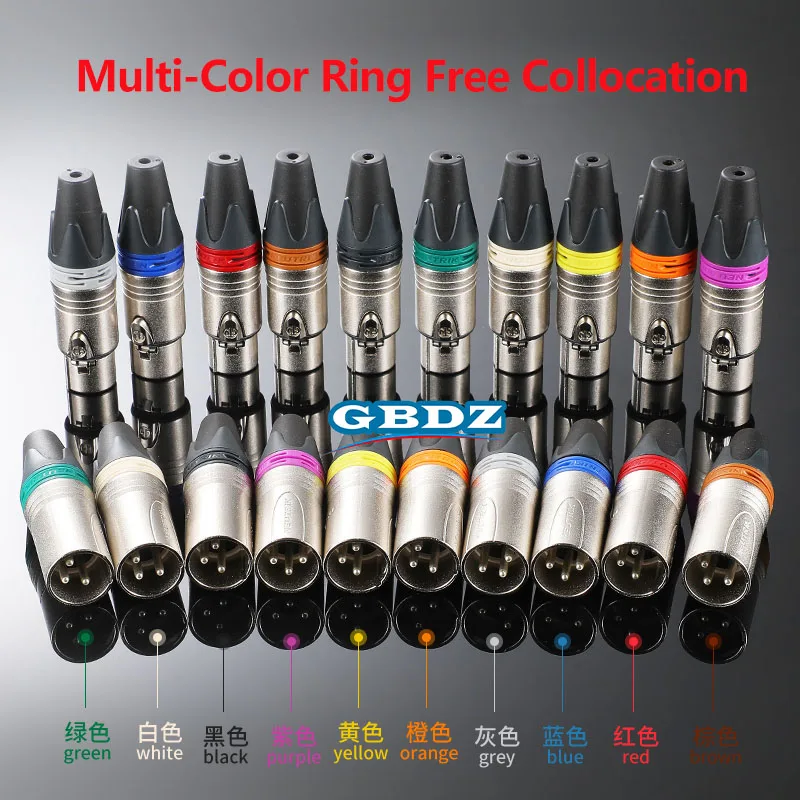 1-10 Pcs 3 Pin XLR Male Female Plug Gold / Silver Plating Microphone Audio Cable Connector NC3MXX NC3MXX-B Male Female NC3FXX