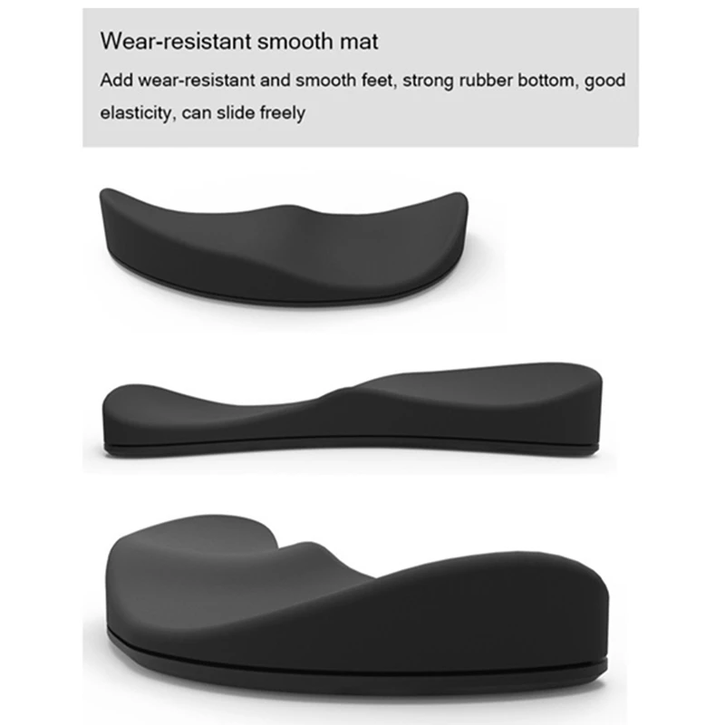 2 Pcs Ergonomic Mouse Wrist Rest Palm Wrist Pad Anti-Slip Streamlined Wrist Rest Support Pad For Right Hand Only,Black