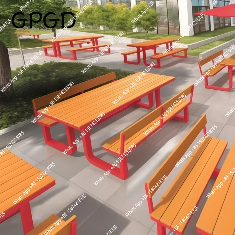 Outdoor courtyard with umbrella plastic wood table and chair plastic wood leisure villa open-air terrace waterproof