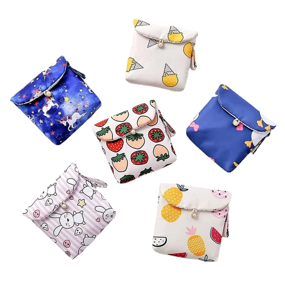 Girls Diaper Napkin Storage Bag Sanitary Pads Package Bags Coin Purse Jewelry Makeup Lips Organizer Credit Card Pouch Case