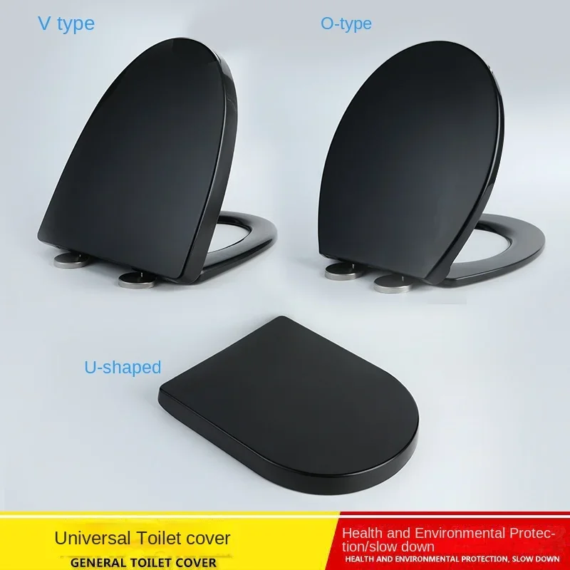 Sleek Thick Toilet Seat Lid Universal Slow Down Silent Toilet Seat Cover Old UV Type Toilet Board Accessories