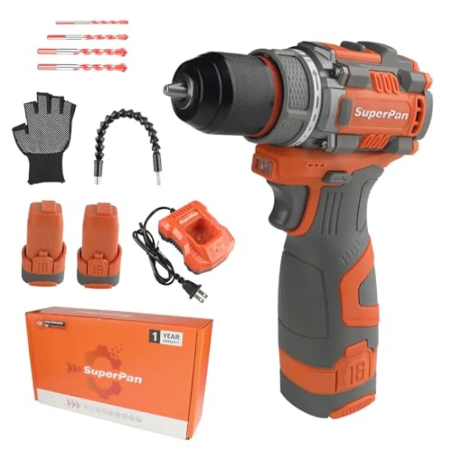 

16v Cordless Drill 20+1 Torque Setting With Battery And Charger 2 Variable Speed 0-500 Rpm Or 0-1850 Rpm Built-In Led Versatile