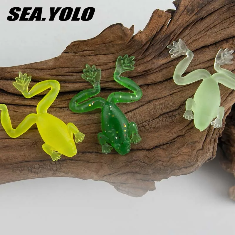 Sea.Yolo 야광 소프트 미끼, 녹색 인공 미끼, 배스 바다 낚시, 낚시 미끼, 4.8cm, 2.4g, 10 개