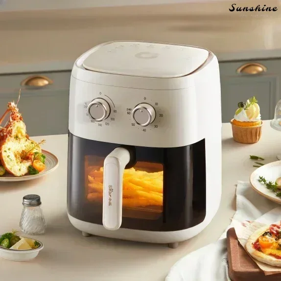 Little Bear Air Fry Pot, Home Visual Flip Free New Large Capacity Air Fryer Electric French Fryer Electromechanical Oven.