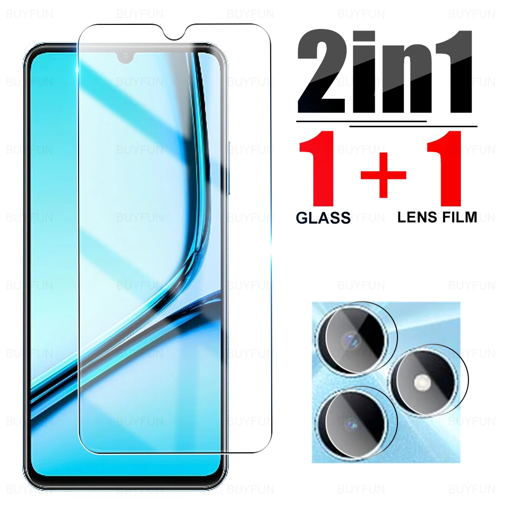 2in1 Case Tempered Glass For Oppo Realme Note 50 4G Camera Protector Opo appo Realmy Realmi Note50 RealmeNote50 Protective Film