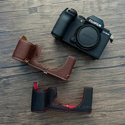Hand Made Cowhide Genuine Leather Case Protective BOX for Fuji Fujifilm X-S10 XS10 Camera PU Bag Case Semi Base shell