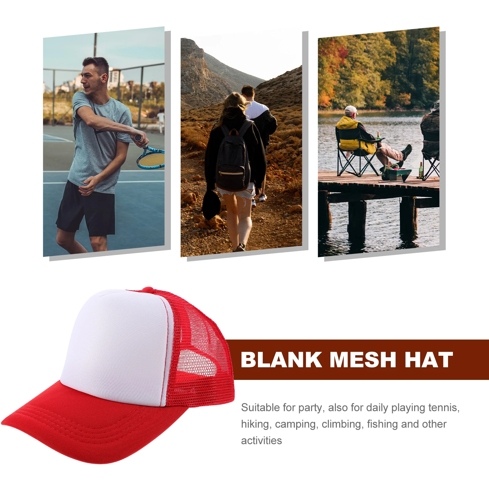 

5pcs 10 Blank Mesh Baseball Caps Black Bulk DIY Sublimation Hats Breathable Polyester Trucker Cap Outdoor Activities