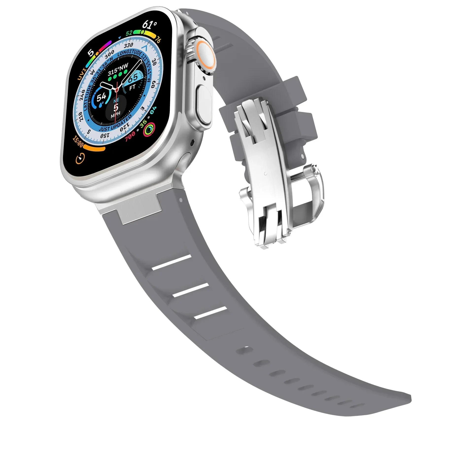 Pulseira de borracha esportiva para apple watch s10 46mm ultra 2 49mm 45mm 44mm pulseira de silicone macio para iwatch série 9 8 7 6 5 4 se pulseira