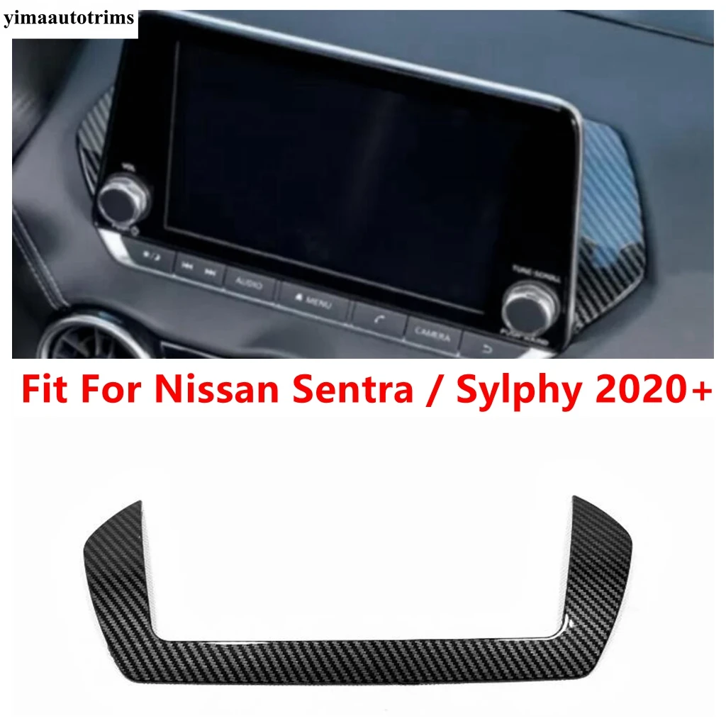 

Навигационная мультимедийная панель приборной панели, накладка на панель для Nissan Sentra/Sylphy 2020-2024, аксессуары из углеродного волокна